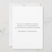 Elegante zachte roze pioen bruiloft gefeliciteerd kaart (Achterkant)