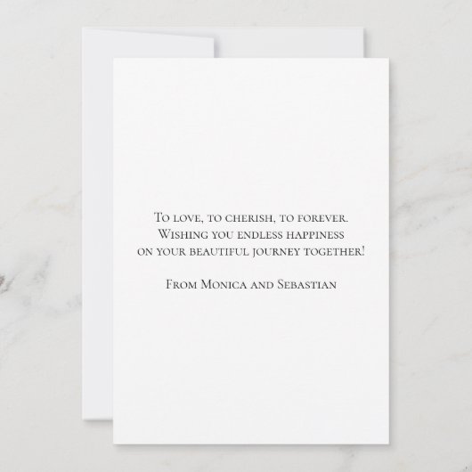 Elegante zachte roze pioen bruiloft gefeliciteerd kaart (Achterkant)