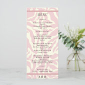 Elegante zachte roze retro bruiloft menu (Staand voorkant)