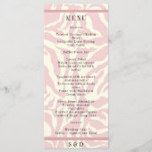 Elegante zachte roze retro bruiloft menu (Voorkant)