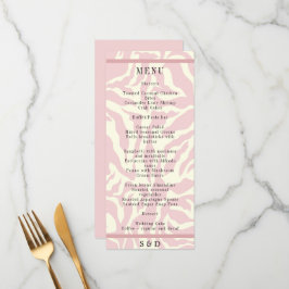Elegante zachte roze retro bruiloft menu