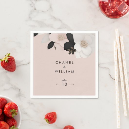 Elegante zachte roze rozen bruiloft servet (Insitu)