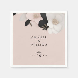 Elegante zachte roze rozen bruiloft servet