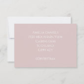 Elegante Zachte Roze RSVP insert (Achterkant)