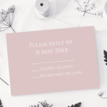 Elegante Zachte Roze RSVP insert