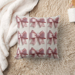 Elegante zachte roze strik worp kussen – Chic & Co