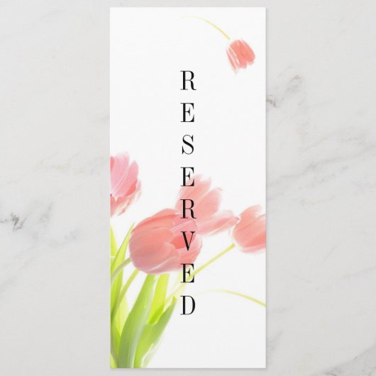 Elegante zachte roze tulpen gereserveerd bord menu (Voorkant)