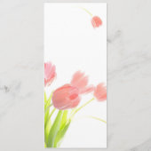 Elegante zachte roze tulpen gereserveerd bord menu (Achterkant)