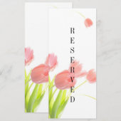 Elegante zachte roze tulpen gereserveerd bord menu (Voorkant / Achterkant)
