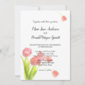 Elegante zachte roze tulpen uitnodiging (Voorkant)