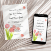 Elegante zachte roze tulpen uitnodiging