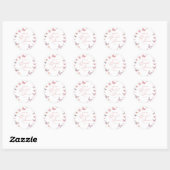 Elegante zachte roze vlinder bruidsdouche  ronde sticker (Vel)