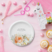 Elegante zachte rozen bloemen moderne botanische  papieren bordje (Feest)