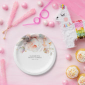 Elegante zachte rozen bloemen moderne botanische  papieren bordje (Feest)