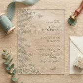 Elegante zachte salie groene bladeren botanische b acryl uitnodigingen