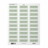 Elegante zachte saliegroene eucalyptus bruiloft etiket (Full Sheet)
