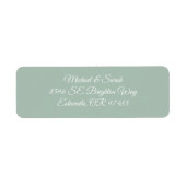 Elegante zachte saliegroene retouradreslabel etiket (Voorkant)
