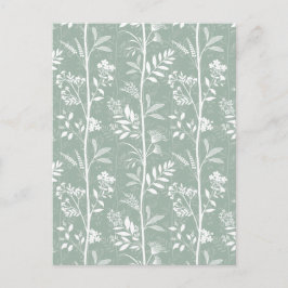 Elegante zachte saliegroene wilde bloem silhouet k briefkaart