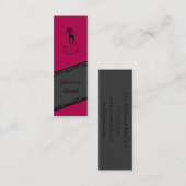 Elegante zachte strepen kant zwarte kat gepersonal mini visitekaartje (Voorkant / Achterkant)