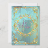 Elegante zachte turquoise bellen aankondiging (Voorkant)