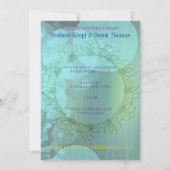 Elegante zachte turquoise bubbels aankondiging (Achterkant)