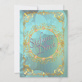 Elegante zachte turquoise bubbels aankondiging