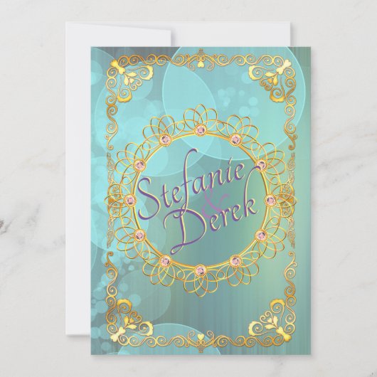 Elegante zachte turquoise luchtbellen aankondiging (Voorkant)