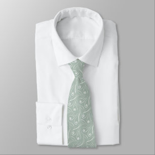 Elegante Zachte Vintage Groene Botanische Heren Da Stropdas