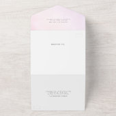 Elegante Zachte Waterverf Bloemen Paarse Bruiloft All In One Uitnodiging (Buitenkant)