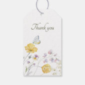 Elegante zachte wilde bloemen vlinder cadeaulabel (Achterkant)
