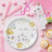 Elegante zachte wilde bloemen vlinder papieren bordje (Feest)