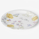 Elegante zachte wilde bloemen vlinder papieren bordje (Gekanteld)