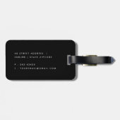 ELEGANTE ZACHTE ZWART BLUSH PINK ROSE GOLD WERELDK BAGAGELABEL (Achterkant horizontaal)