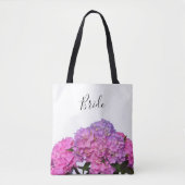 Elegante zachtroze paarse bloemenhortensia's tote bag (Voorkant)