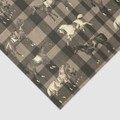 Elegante  Zadelpaarden Bruin Beige Plaid Tissuepapier (Detail)