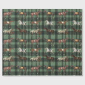 Elegante  Zadelpaarden Green Plaid Cadeaupapier (Vlak)