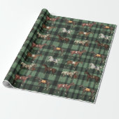 Elegante  Zadelpaarden Green Plaid Cadeaupapier (Uitgerold)