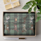 Elegante Zadelpaarden Green Plaid Tissuepapier (Geschenk)