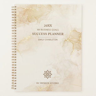 Elegante Zakelijk Logo Goud Beige Bedrijf Planner