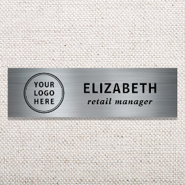 Elegante Zakelijk Logo Zilver Naamplaatje