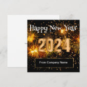 Elegante Zakelijke Budget Gelukkig Nieuwjaar Kaart (Voorkant / Achterkant)