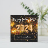 Elegante Zakelijke Budget Gelukkig Nieuwjaar Kaart (Staand voorkant)