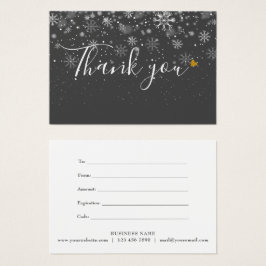 Elegante Zakelijke Cadeaubon Script Bedankt Visitekaartje