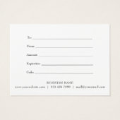 Elegante Zakelijke Cadeaubon Script Bedankt Visitekaartje (Achterkant)