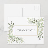 Elegante Zakelijke Dank Je Wel Botanische Groenele Briefkaart (Voorkant / Achterkant)