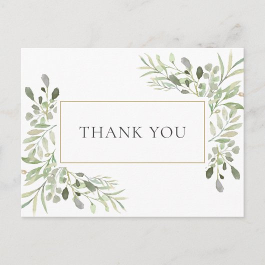 Elegante Zakelijke Dank Je Wel Botanische Groenvoo Briefkaart (Voorkant)