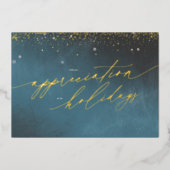 Elegante zakelijke Folie Vakantie Kaart (Voorkant)