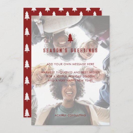Elegante zakelijke foto kerst feestdagenkaart (Voorkant / Achterkant)