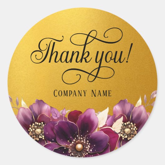 Elegante zakelijke gunst Gouden Sticker (Voorkant)