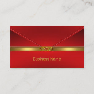 Elegante Zakelijke Kaart Rood Gouden Rand Rood Juw Visitekaartje